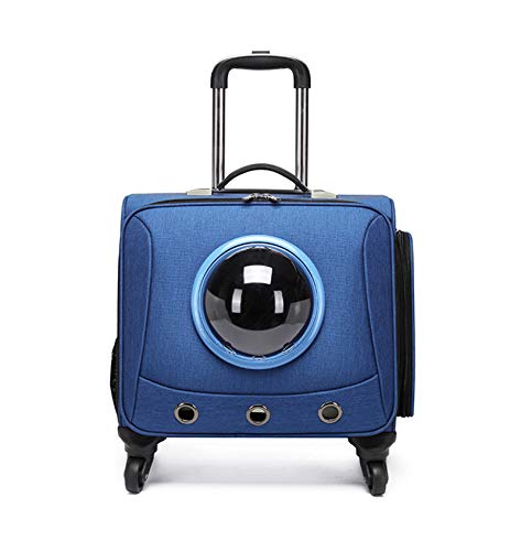 SELEZIONE Transportbox für Hunde und Katzen, 45,7 cm, Universalrad, tragbar, Blau von SELEZIONE