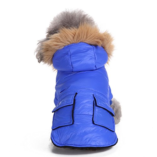 SELMAI Haustier Schneeanzug Winddicht Welpen Parka Mantel Hund Winterjacke mit Kapuze Hund Warm Outwear Hund Fleece für Kleine Hund Katze Blau XL SELMAI Haustier Schneeanzug Winddicht Welpen Parka Mantel Hund Winterjacke mit Kapuze Hund Warm Outwear Hund Fleece für Kleine Hund Katze Blau XL von SELMAI
