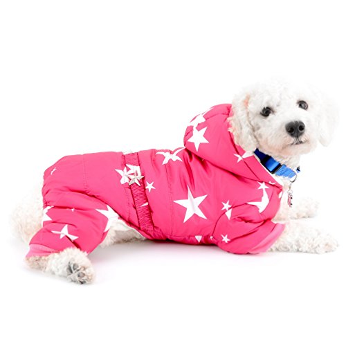SELMAI Schneeanzug für kleine Hunde, Fleece-gefüttert, Sterngürtel, Kapuze, Overall, Vierbeine, Hose, Wintermäntel, Welpen, Hunde, Chihuahua, Kleidung, Outfits, Rosa, XL SELMAI Schneeanzug für kleine Hunde, Fleece-gefüttert, Sterngürtel, Kapuze, Overall, Vierbeine, Hose, Wintermäntel, Welpen, Hunde, Chihuahua, Kleidung, Outfits, Rosa, XL von SELMAI