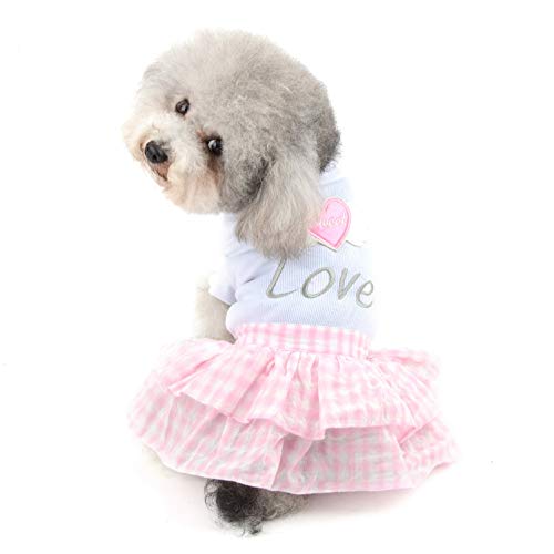 SELMAI Sweet Heart Hundekleid für kleine Hunde und Mädchen, kariert, gestuft, Welpen, Katzenkleider, Prinzessin, Haustier, Tüllrock, Hochzeit, Geburtstag, Party, Kostüm, Yorkie, Chihuahua, Shih Tzu, SELMAI Sweet Heart Hundekleid für kleine Hunde und Mädchen, kariert, gestuft, Welpen, Katzenkleider, Prinzessin, Haustier, Tüllrock, Hochzeit, Geburtstag, Party, Kostüm, Yorkie, Chihuahua, Shih Tzu, von SELMAI