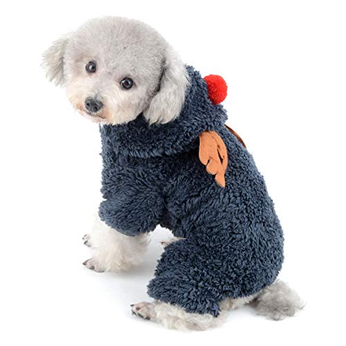 SELMAI Weihnachtskostüm Hund Vlies Pullover Weihnachten Katze Weihnachtsmütze Bekleidung Winterjacken Wintermäntel Warmer Mantel für Kleine Hunde Dackel Chihuahua Haustier Tragen BlauXXL von SELMAI