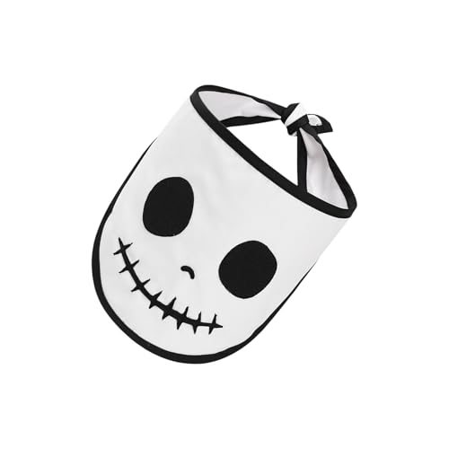 Hunde Krawatte Bandana Schädelmuster Halloween Accessoires Komfortable Waschableutnierer Polyester Haustier Fashion Labbe Schal Party Tragen Haustierpartyzubehör von SELVFZ