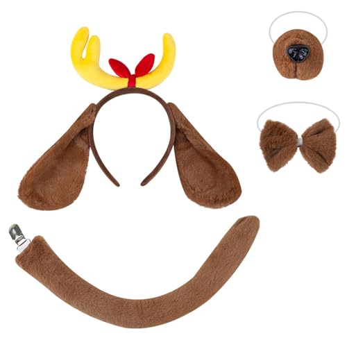 Hundekostüm Set Mit Stirnbandnasenschwanz Bowtie Handschuh Und Rock Hundekleid Outfit Für Kid Boy Girl Weihnachten Halloween von SELVFZ