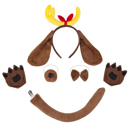 Hundekostüm Set Mit Stirnbandnasenschwanz Bowtie Handschuh Und Rock Hundekleid Outfit Für Kid Boy Girl Weihnachten Halloween Hundekostüm Set Mit Stirnbandnasenschwanz Bowtie Handschuh Und Rock Hundekleid Outfit Für Kid Boy Girl Weihnachten Halloween von SELVFZ
