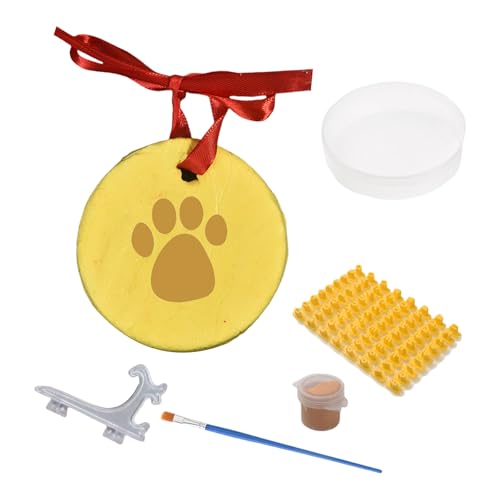 Hundepfoten Print Keepsakes Set 2 Pack Ton Ornament Für Haustier Enthalten Displayständer Und Anpassungswerkzeuge Pet Ornamente Display von SELVFZ