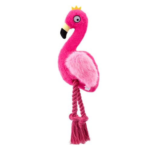 Plüsch Flamingos Coltton Rope Zahnen Spielzeug Für Hundezahlen Mieterfestes Fetching Spiel Für Haustier Outdoor Engagement Hunde Baumwollseilspielzeug von SELVFZ