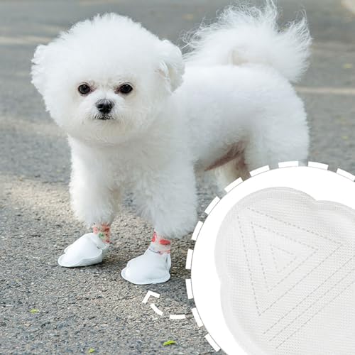 20pcs wasserdichte Haustierschuhe Mit Selbstklebender Verband Einweg Hunde Stiefel Zu Fußstiefeln Nonslip Stiefel Für Kleine Regenstiefel von SELiLe