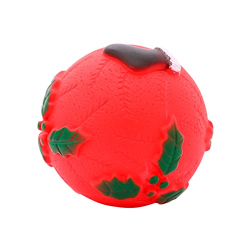 Hundespielzeug, Ball, helle Farbe, weiches Kauspielzeug, 7,6 cm, langlebig, quietschender Ball für schwere Kauer, Welpen, interaktives Training, Gummiball, quietschendes Spielzeug mit Loch für von SELiLe