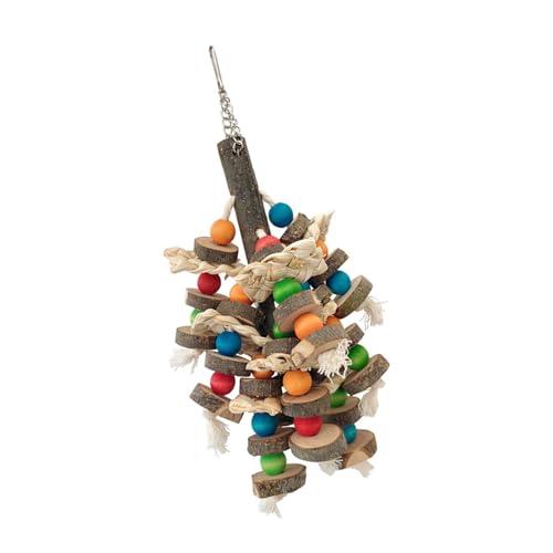SELiLe Hängbares Vogelspielzeug für Backenzähne mit bunten Perlen für stundenlange Unterhaltung für Anfänger, erfahrene Vogelliebhaber, Papageienkauspielzeug, hängbar, natürliches Material, von SELiLe
