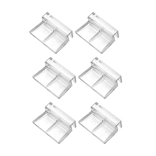 Glasabdeckungs-Clips für Aquarien,Unterstützung Halter Glasabdeckungs Clips,Glasabdeckung Clip Unterstützung Halter für Aquarien,Acryl-Clips universale Halterungen für randlose Aquarien,6mm*6Stück von SEMINISMAR