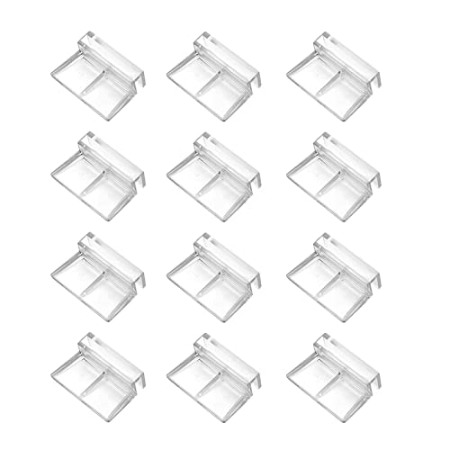 Glasabdeckungs-Clips für Aquarien,Unterstützung Halter Glasabdeckungs Clips,Glasabdeckung Clip Unterstützung Halter für Aquarien,Acryl-Clips universale Halterungen für randlose Aquarien,12 Stück von SEMINISMAR