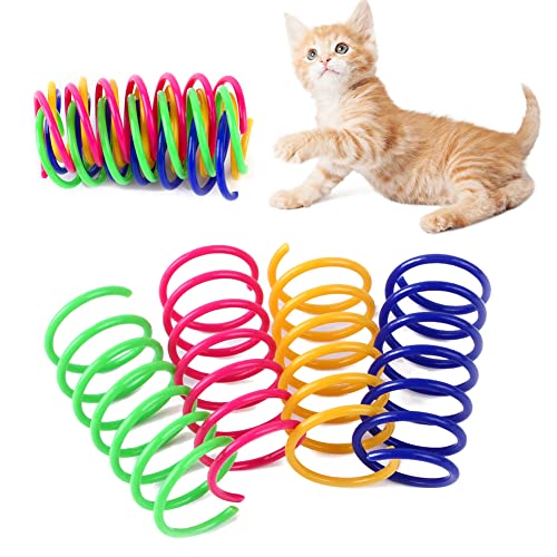 SEMINISMAR Katze Spielzeug,Interaktives Katzenspielzeug,Cat Spring,Kunststoff Spiralfedern,Spielzeug Spiralfedern,4 PCS ﻿ von SEMINISMAR