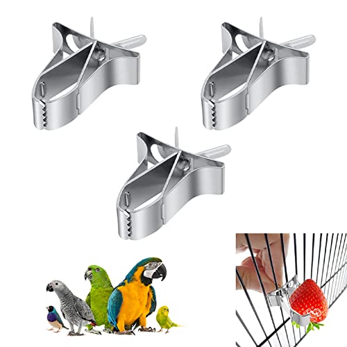 Papageien Feeder Clip,Vögel Futterhalter Feeder Gerät,Langlebig Vögel Futterhalter Zubehör,Gerät Vogelkäfig Fruchtclip,für Wellensittiche Sittiche Nymphensittiche,3 Stück von SEMINISMAR