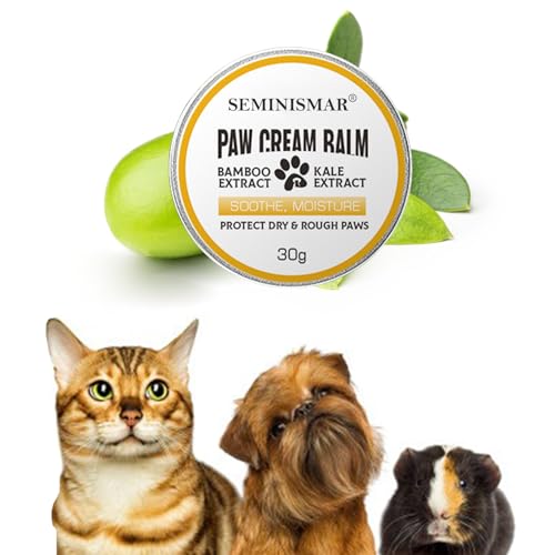 SEMINISMAR Paw Balm,Paw Soother Cream,Hunde Pfotenbalsam,Pfotencreme Hund Salbe,Pfotenpflege Katze,für stärkt die Widerstandskraft der Pfotenballen,beruhigt und schützt die Haut,30g von SEMINISMAR