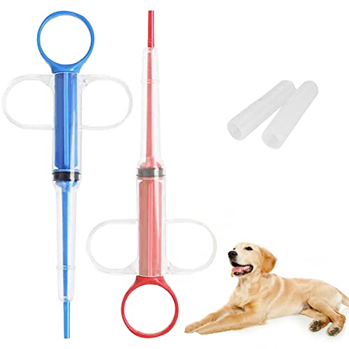 Spritze Pet Pill Shooter,Tabletten Feeder,Soft Tip Pet Tablet Feeder,Tablettenteiler,Medikamenten Feeder Kunststoff,Pet Pusher Tabletteneingeber Tablettengeber für Katzen kleine Hunde,2 PCS von SEMINISMAR