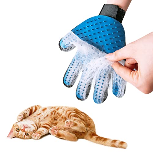 Waschhandschuh für Katzen,Katzenhandschuhe,Katzenhandschuh Fellpflege,Katzenhandschuh Bürste,Fellpflegehandschuh aus Silikon Handschuh,Katzenbürste,Hundebürste,Pflegehandschuh für Haustiere,1 blau von SEMINISMAR