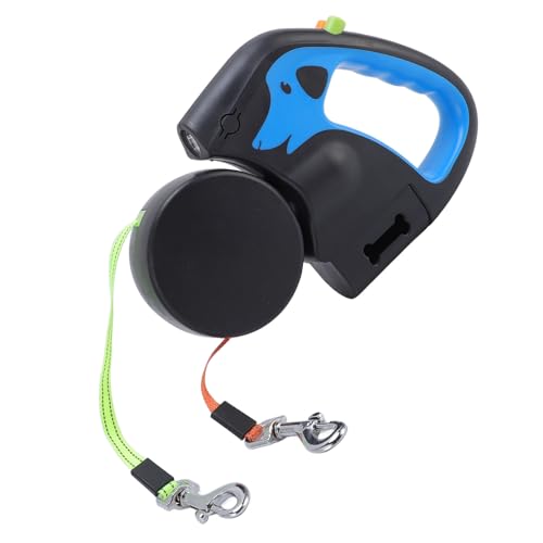 2 Hund Ausleitbare Leine, Einstellbare Länge 500 -mAh -Batterie Bequemer Griff Automatisch Einziehbarer Hundeleine Plastik für Outdoor (Königsblau) von SENECESLI
