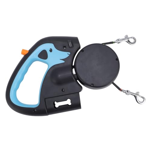 2 Hund Ausleitbare Leine, Einstellbare Länge 500 -mAh -Batterie Bequemer Griff Automatisch Einziehbarer Hundeleine Plastik für Outdoor (hellblau) von SENECESLI