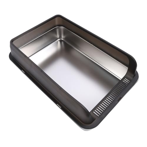 Geschlossene Katzentoilette aus Edelstahl mit Deckel, Extra Große Katzentoilette für Großkatzen, Hochseitige Metalltoilette, Nicht Klebrig, (L 32,5 x 11,5 x 4 cm / 12,8 x 4,5 x von SENECESLI