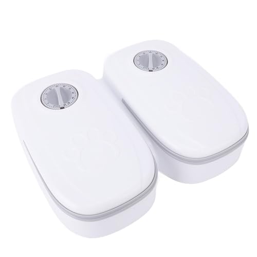 SENECESLI Automatische Hundekatze -Feeder, Robuste 2 Mahlzeit Automatische Haustier -Feeder für Innenräume Leicht zu Reinigen (Grey) von SENECESLI