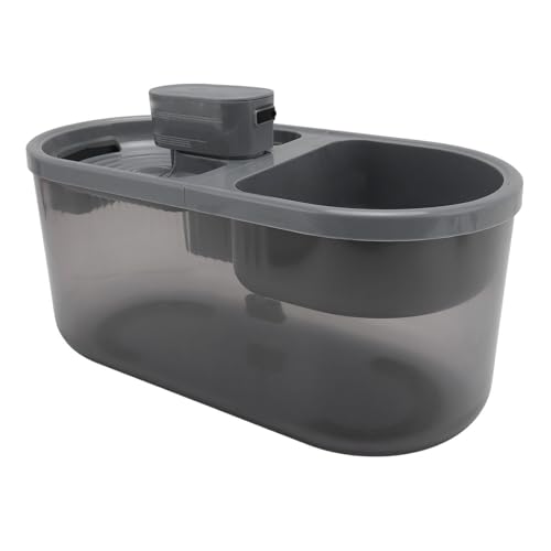 SENECESLI Katzenwasserbrunnen und Lebensmittelschale, Leicht zu Reinigen, Leicht zu Verwenden Haustier -Trinkbrunnen Robuste Kunststoffe für Katzen Hunde (Grey) von SENECESLI