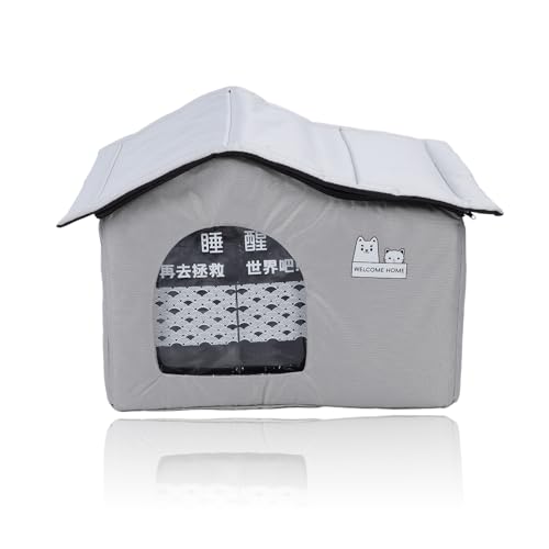 Outdoor Katzenhaus Im Sommer Winter, Haustierkühlung, Wasserdichtes Outdoor Katzenzelt, Feral Cat Shelter, Haustier Kühlhaus, Katzenhäuser für Outdoor Indoor Katzen, Hunde (Mittel) von SENECESLI