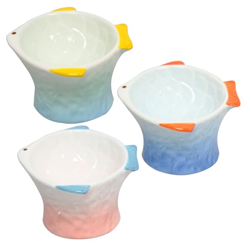 Keramik-Futterspender für Katzen, 2 Stück, Fischform, erhöhter Futternapf, 118 ml, blau, grün, flach abgewinkelt, rutschfest, Schnurrhaar-Müdigkeitsnapf, geneigter Futternapf für Haustiere Keramik-Futterspender für Katzen, 2 Stück, Fischform, erhöhter Futternapf, 118 ml, blau, grün, flach abgewinkelt, rutschfest, Schnurrhaar-Müdigkeitsnapf, geneigter Futternapf für Haustiere von SENONAPO