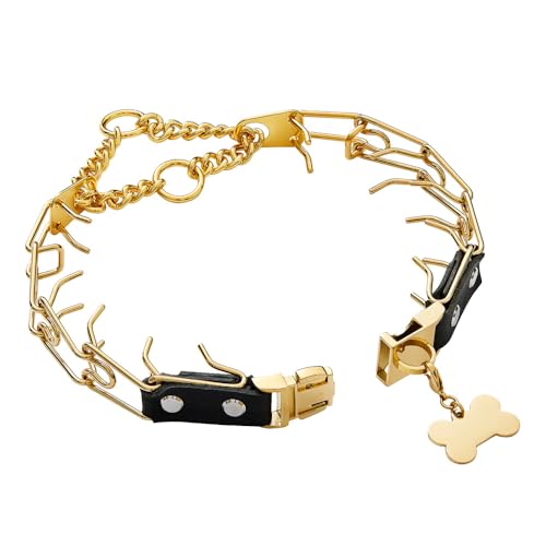 60 cm lange Hundekette, kein Ziehen, Anti-Kau-Trainings-Halsband für bequeme Passform und polierte glatte Glieder für festes Training und Kontrolle (GD) von SENRISE