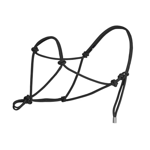 Pferdeseilhalfter, universelles Reithalfter, geknotetes Halfter, Polyester, Outdoor, Pferdehalfter für Reiten, Traktionstraining, Schwarz von SENRISE