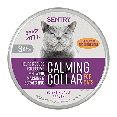 SENTRY PET Care Sentry Beruhigendes Halsband für Katzen, langlebiges Pheromon-Halsband hilft Katzen für 30 Tage zu beruhigen, reduziert Stress, hilft Katzen vor Angst, Lauten Geräuschen und Trennung, von Sentry