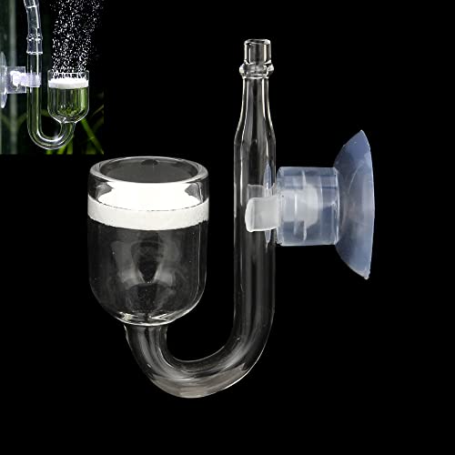 SENZEAL Glas U Form CO2 Diffusor, Aquarium Glas Luftdiffusor mit Saugnapf für Aquarienpflanzen von SENZEAL