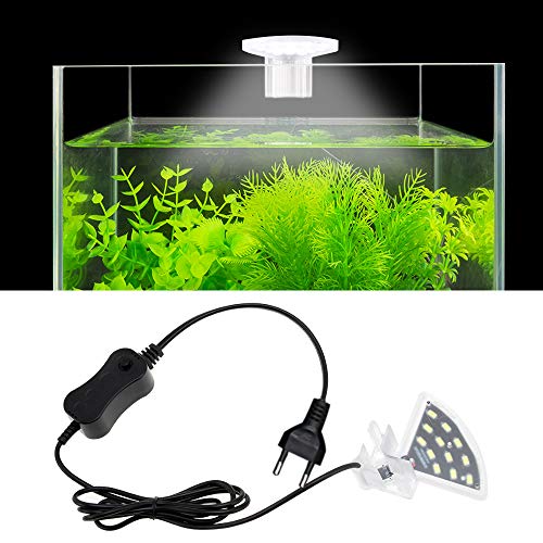 SENZEAL M3 LED Aquarium Beleuchtung Aquarien Lampe Mini Aquarium Klemmleuchte 5W 600LM für 10 bis 25 CM Fisch Tank Weißes Licht von SENZEAL