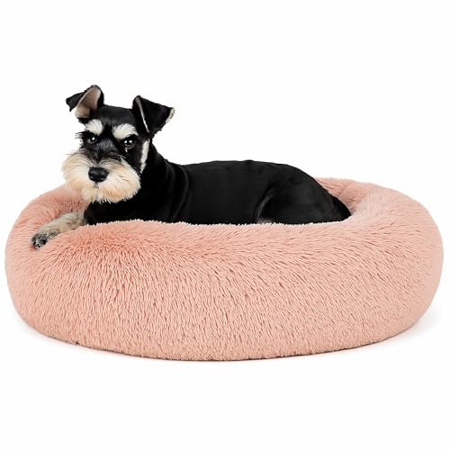 Beruhigendes Donut-Katzenbett, flauschiges, rundes Plüsch-Hundebett, gemütlich, weich, waschbar, Kissen, selbstwärmendes Haustierbett, rutschfeste Unterseite, Anti-Angst, schlafendes Kuschelnest für Beruhigendes Donut-Katzenbett, flauschiges, rundes Plüsch-Hundebett, gemütlich, weich, waschbar, Kissen, selbstwärmendes Haustierbett, rutschfeste Unterseite, Anti-Angst, schlafendes Kuschelnest für von SEOUGEE