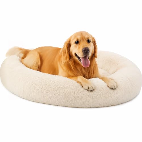 Beruhigendes Donut-Katzenbett, flauschiges, rundes Plüsch-Hundebett, gemütlich, weich, waschbar, Kissen, selbstwärmendes Haustierbett mit rutschfester Unterseite, Anti-Angst, schlafendes Kuschelnest Beruhigendes Donut-Katzenbett, flauschiges, rundes Plüsch-Hundebett, gemütlich, weich, waschbar, Kissen, selbstwärmendes Haustierbett mit rutschfester Unterseite, Anti-Angst, schlafendes Kuschelnest von SEOUGEE