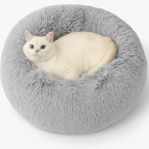 Beruhigendes Donut-Katzenbett, flauschiges, rundes Plüsch-Hundebett, gemütlich, weich, waschbar, Kissen, wärmendes Haustierbett mit rutschfester Unterseite, Anti-Angst, schlafendes Kuschelnest für Beruhigendes Donut-Katzenbett, flauschiges, rundes Plüsch-Hundebett, gemütlich, weich, waschbar, Kissen, wärmendes Haustierbett mit rutschfester Unterseite, Anti-Angst, schlafendes Kuschelnest für von SEOUGEE