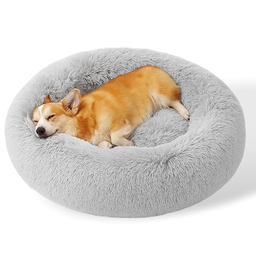 Beruhigendes Donut-Katzenbett, flauschiges, rundes Plüsch-Hundebett, gemütlich, weich, waschbar, Kissen, wärmendes Haustierbett mit rutschfester Unterseite, Anti-Angst, schlafendes Kuschelnest für Beruhigendes Donut-Katzenbett, flauschiges, rundes Plüsch-Hundebett, gemütlich, weich, waschbar, Kissen, wärmendes Haustierbett mit rutschfester Unterseite, Anti-Angst, schlafendes Kuschelnest für von SEOUGEE