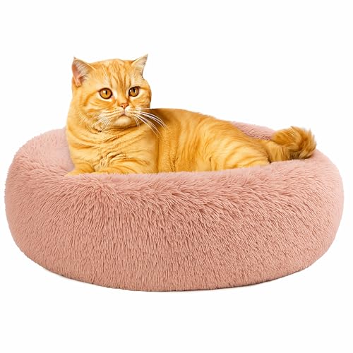 Beruhigendes Donut-Katzenbett, flauschiges, rundes Plüsch-Hundebett, gemütlich, weich, waschbar, Kissen, wärmendes Haustierbett mit rutschfester Unterseite, Anti-Angst, schlafendes Kuschelnest für den Beruhigendes Donut-Katzenbett, flauschiges, rundes Plüsch-Hundebett, gemütlich, weich, waschbar, Kissen, wärmendes Haustierbett mit rutschfester Unterseite, Anti-Angst, schlafendes Kuschelnest für den von SEOUGEE