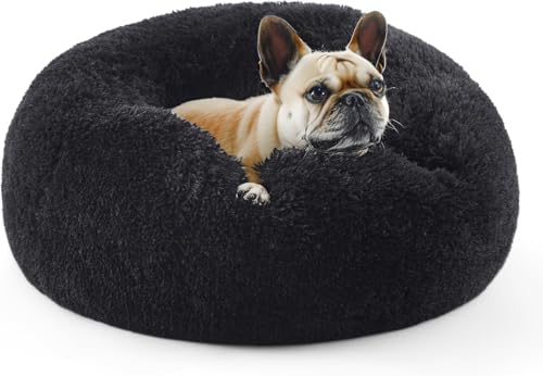 Beruhigendes Donut-Katzenbett, flauschiges, rundes Plüsch-Hundebett, gemütlich, weich, waschbar, selbstwärmendes Haustierbett mit rutschfester Unterseite, Anti-Angst, Schlaf-Kuschelnest für kleine und Beruhigendes Donut-Katzenbett, flauschiges, rundes Plüsch-Hundebett, gemütlich, weich, waschbar, selbstwärmendes Haustierbett mit rutschfester Unterseite, Anti-Angst, Schlaf-Kuschelnest für kleine und von SEOUGEE