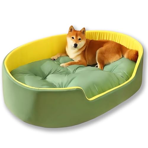 SEOUGEE Hundebett, mittelgroß, waschbar, Plüsch, beruhigendes, rundes Haustierbett für Hunde und Katzen, weich, gemütlich, wendbar, Anti-Angst, rutschfeste Unterseite, klein, groß, Welpenbett (L, SEOUGEE Hundebett, mittelgroß, waschbar, Plüsch, beruhigendes, rundes Haustierbett für Hunde und Katzen, weich, gemütlich, wendbar, Anti-Angst, rutschfeste Unterseite, klein, groß, Welpenbett (L, von SEOUGEE