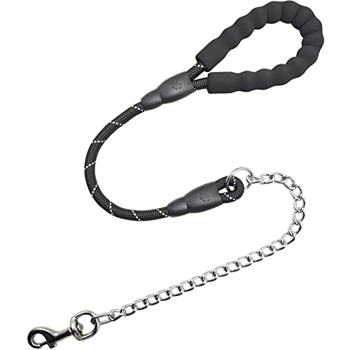 SEPXUFORE Kaufeste Hundeleine, 91 cm, starkes Nylonseil, robuste Anti-Kau-Kette mit gepolstertem Griff, ideal für mittelgroße und große Hunde SEPXUFORE Kaufeste Hundeleine, 91 cm, starkes Nylonseil, robuste Anti-Kau-Kette mit gepolstertem Griff, ideal für mittelgroße und große Hunde von SEPXUFORE