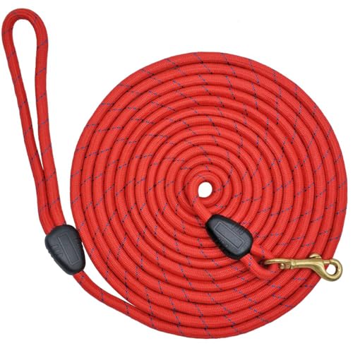SEPXUFORE Lange Hundeleine, 1/3 Zoll x 15/30/15 m, starkes Nylonseil, Trainingsleine, Check-Seil, Schleppleine für kleine und mittelgroße Hunde von SEPXUFORE
