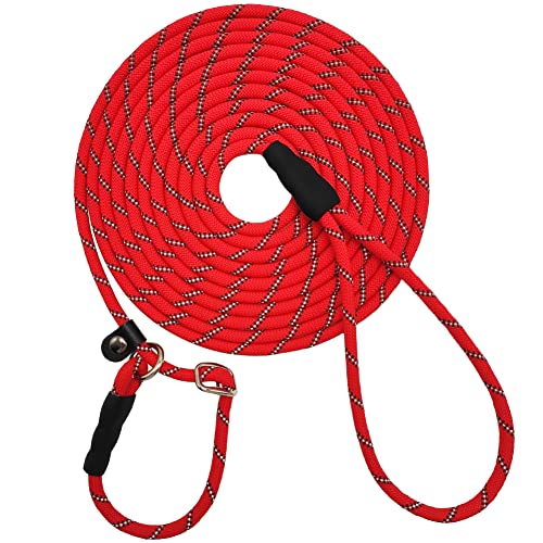 SEPXUFORE Reflektierende Lange Retrieverleine für mittelgroße Hunde, kleine Welpen, Haustiere, 3,6 m, 7,6 m, 9 m, Rot von SEPXUFORE