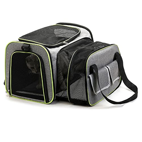 Erweiterbare, Von Fluggesellschaften Zugelassene Haustiertragetasche Mit Weichen Seiten, Luxuriöse Reisetasche Mit Weichem Bodenpolster, Transportbox Katze, Hunderucksack for Kleine Hunde (Color : A von SERDAS