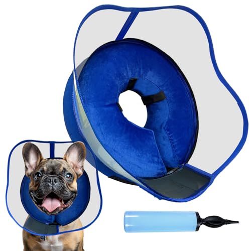 Aufblasbarer Hundekegel, weicher Hundekegel nach Operationen, für M M + L XL Hunde, mit abnehmbarem Anti Lecken Schild und Inflator, 2 in 1 verstellbare Alternative, blockiert nicht die Sicht, Blau Aufblasbarer Hundekegel, weicher Hundekegel nach Operationen, für M M + L XL Hunde, mit abnehmbarem Anti Lecken Schild und Inflator, 2 in 1 verstellbare Alternative, blockiert nicht die Sicht, Blau von SERENEDWELLING