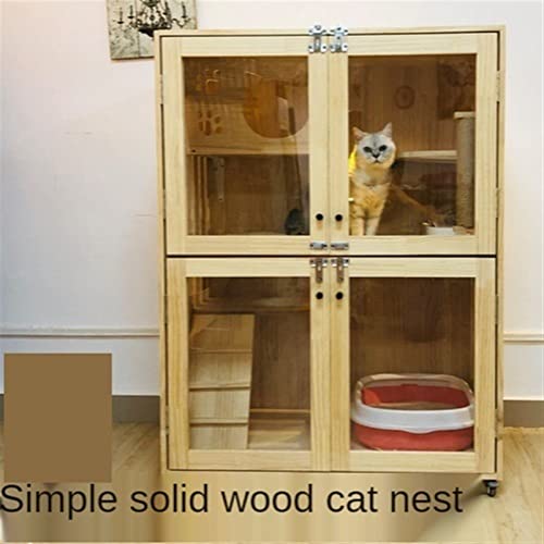 Haustierhaus Katzennest Katze Villa Katzenschrank Katzenkäfig zweischichtige praktische mittelschwere Haustierkäfig Cattery Cat Cage Katze Haustierkäfig ( Color : A , Size : Standard Type ) von SERUMY