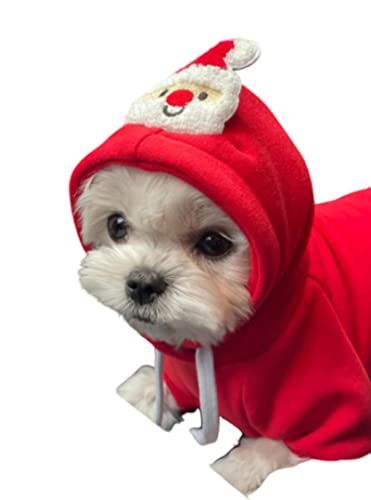 SERUMY Hundekleidung, niedliche Hundekleidung für mittelgroße und große Hunde, Winter, Herbst, warm, Haustier, Hunde, Chihuahua, Welpen, Kostüm, weiche Jacke, roter Weihnachtsmann, Größe XL von SERUMY