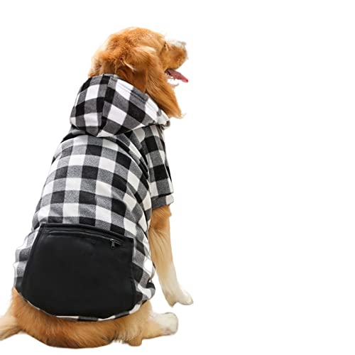 SERUMY Hundekleidung Hunde-Wintermantel Haustierjacke Plaid Wendeweste Kaltwetterkleidung Haustierkleidung für kleine, mittelgroße und große Hunde, Schwarz kariert, XS (für 0,5–1,5 kg) von SERUMY