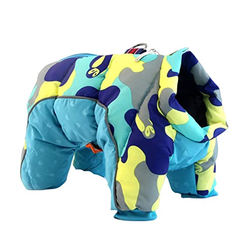 SERUMY Hundekleidung für den Winter, Haustier, Hundekleidung für kleine Hunde, warme reflektierende Welpenkleidung, französische Bulldogge, Kostüm, mittelgroßer Mantel für Chihuahua, hellblau, 6XL von SERUMY