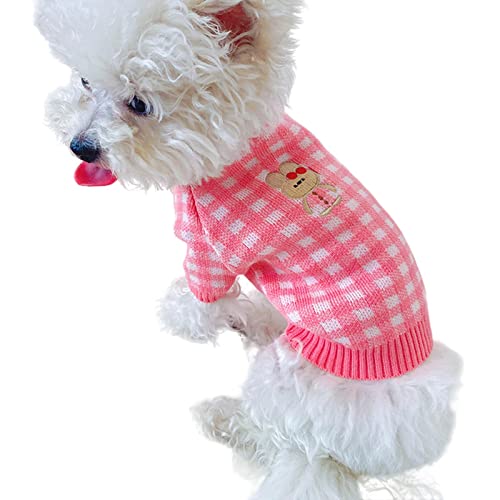 SERUMY Hundekleidung warme Hundekleidung Welpenjacke Mantel Katze Kleidung Hundepullover Winter Hundemantel Kleidung für kleine Hunde Chihuahua Kostüm Mantel - 7 rosa Punkte, M von SERUMY