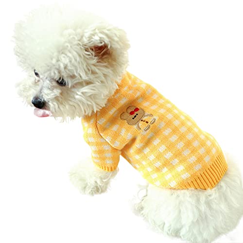 SERUMY Hundekleidung warme Hundekleidung Welpenjacke Mantel Katzenkleidung Hundepullover Winter Hundemantel Kleidung für kleine Hunde Chihuahua Kostüm Mantel - 6-Gelb Punkte, M von SERUMY